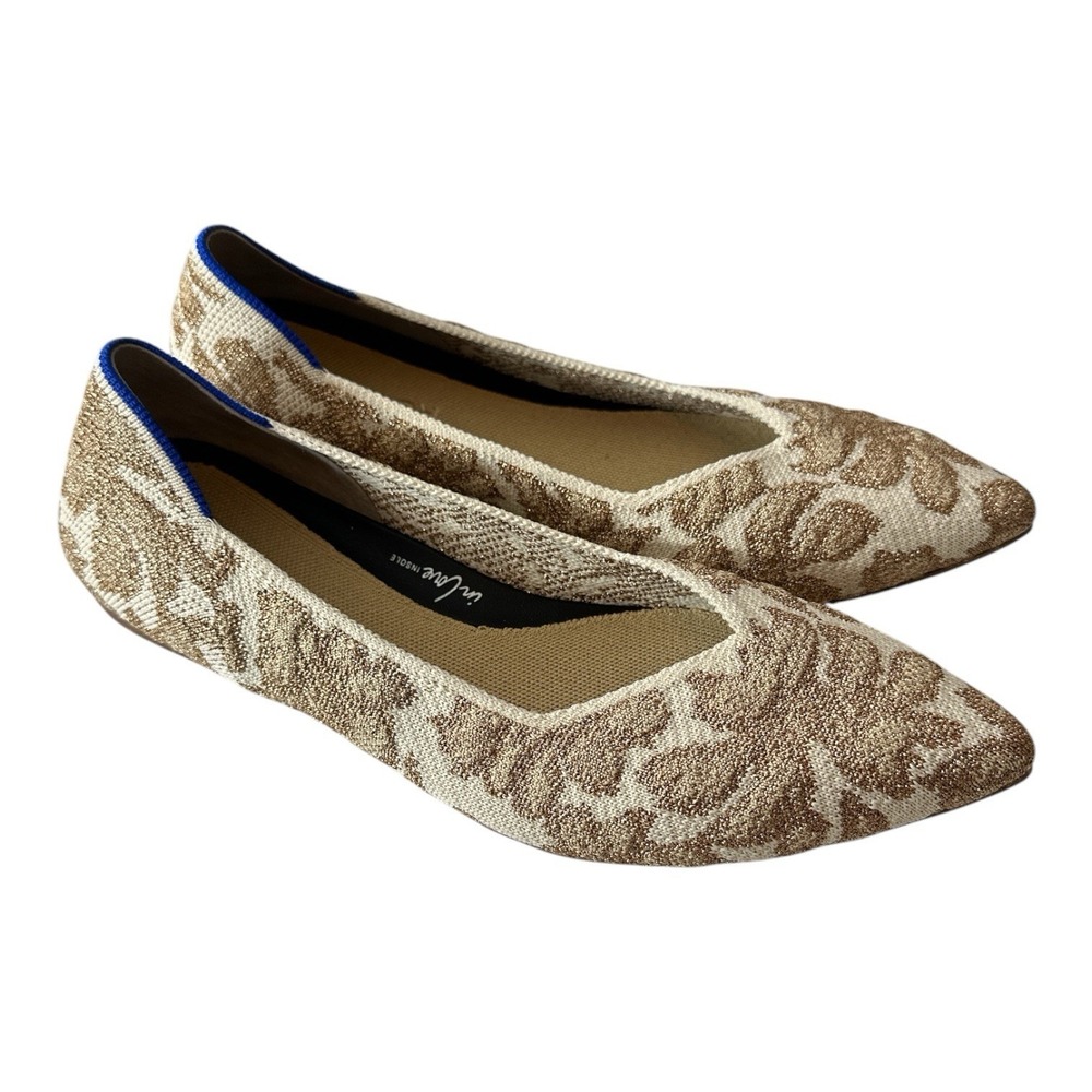 New Rothy's The Lounge Loafer Shoes Women's Size US 8 Gold Chantilly